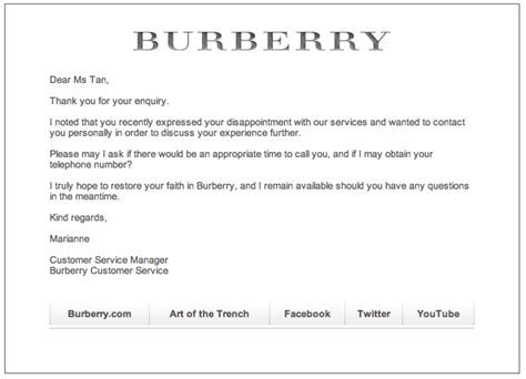 burberry customer service number